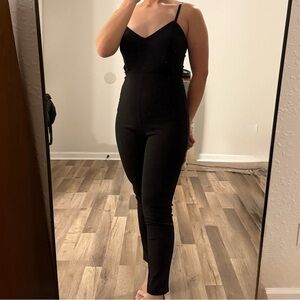 Forever 21 Black Spaghetti Strap Jumpsuit Medium